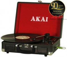 Pick-up Akai ATT-E10, USB/SD Player, difuzoare incorporate (Negru) foto