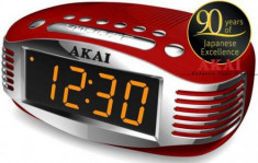 Radio cu ceas Akai CE-1500 (Rosu) foto