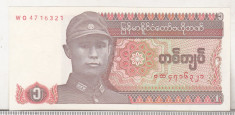 bnk bn Myanmar 1 kyat 1990 necirculata foto