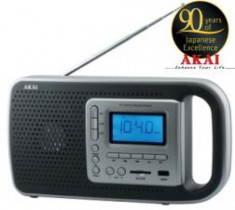 Radio cu ceas Akai PR005A-420B, USB, cititor SD (Negru) foto