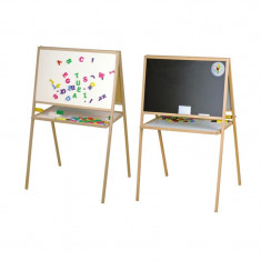 Tablita magnetica pentru scolari, 2 fete scriere, 107x64 cm, stativ lemn foto