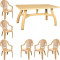 Set mobila gradina King masa 80x140 cm cu 6 scaune Milas culoare bej B001138 Raki