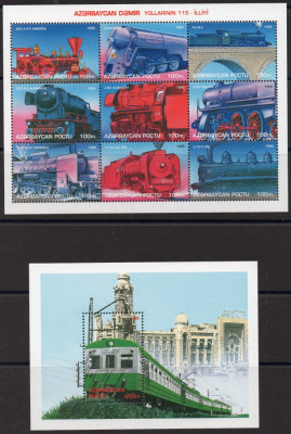 AZERBAIJAN 1996, Locomotive, serie neuzata, MNH foto