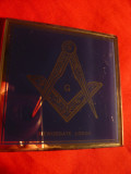 Placuta cu Insemn Masonic - Loja Newdegate Anglia,dim.= 7,6x7,6 cm