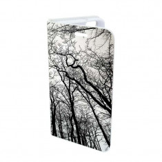 Husa Flip Cover, Book Case Design 62, Alb/Negru, Apple iPhone 5 / 5S / SE foto
