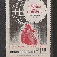 CHILE 1972 – LUNA MONDIALA A INIMII, timbru nestampilat, B28
