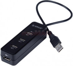 Hub USB Orico W5PH4-U2-BK, 4 x USB 2.0 (Negru) foto