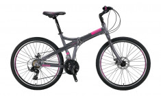 Bicicleta Mosso Marine 2D pliabila, Aluminiu , Roata 26&amp;quot; , Culoare Gri/RozPB Cod:M01MSO2600517002 foto