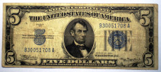 245 USA SUA SILVER CERTIFICATE 5 FIVE DOLLARS 1934 SR. 708 foto