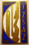 I.743 INSIGNA POLONIA SPORT TIR SKI SCHI HOCHEI IZSAZ 1961 h43mm email, Europa