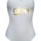 Costum de baie intreg pentru fete , Glee , alb , 12/14/16 ani-152/158/166cm