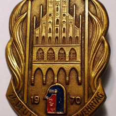 I.754 INSIGNA GERMANIA MÜNSTER POMPIERI DEUTSCHER-FEUERWEHRTAG 1970 h60mm