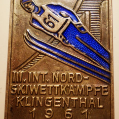 I.746 INSIGNA GERMANIA SPORT SCHI III INT. NORD-SKIWETTKÄMPFE KLINGENTHAL 1961