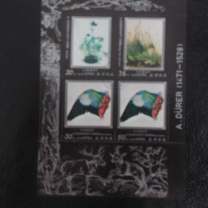 Bloc timbre pictura Durer stampilat Coreea de Nord timbre arta timbre picturi