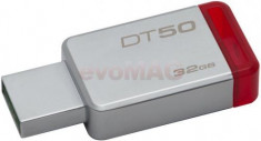 Stick USB Kingston DataTraveler 50, 32GB, USB 3.1 (Metal/Rosu) foto