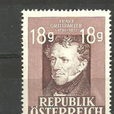 Austria 1947 - POET FRANZ GRILIPARZER, timbru nestampilat, B30