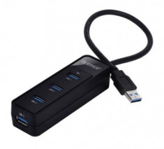 Hub USB Orico W5PH4-U3, 4x USB 3.0 (Negru) foto