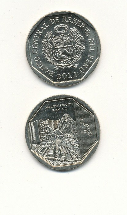!!! PERU - 1 SOL 2011 , MACHU PICCHU - KM 360 - UNC