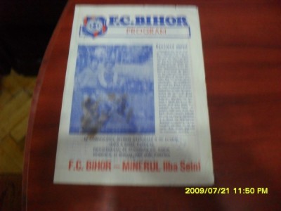 program FC Bihor - Minerul Ilba Seini foto