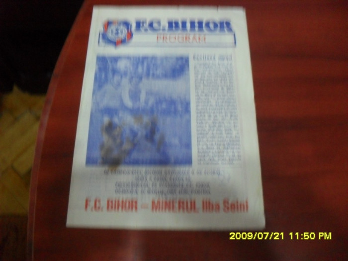 program FC Bihor - Minerul Ilba Seini
