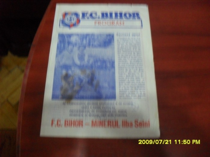 program FC Bihor - Minerul Ilba Seini