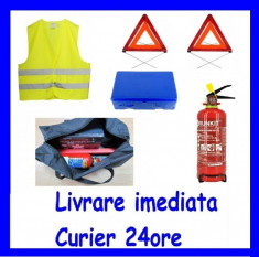 Kit Siguranta 1x Trusa Sanitara 2x Triunghi 1x Stingator 1xVesta + GEANTA CADOU foto