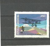 ARGENTINA 1979 - PIONIER AVIATIE, AVION BIPLAN IN ZBOR, timbru MNH, B35, Nestampilat