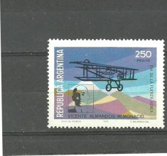 ARGENTINA 1979 - PIONIER AVIATIE, AVION BIPLAN IN ZBOR, timbru MNH, B35