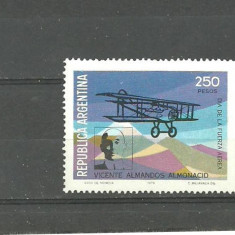 ARGENTINA 1979 - PIONIER AVIATIE, AVION BIPLAN IN ZBOR, timbru MNH, B35