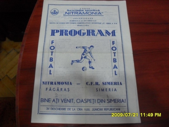 program Nitramonia Fagaras - CFR Simeria