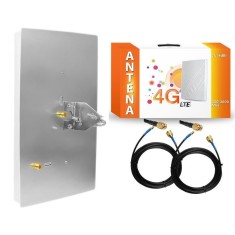 Antena duala MiMo 4G LTE 2x14dBi, cabluri 5m, mufe SMA si TS-9 foto