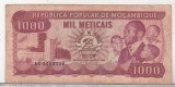 Bnk bn Mozambic 1000 meticais 1986 circulata