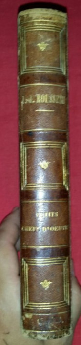 Petits chefs-d&#039;oeuvre /​ de J. J. Rousseau cotor in piele 1859