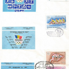 (No1) plic omagial-ROMANIA -1984 -"Expozitia Filatelica J.O. Los Angeles '84"