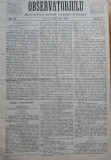 Ziarul Observatorul ; Politic , national si literar , an 1 ,nr. 57 , Sibiu ,1878