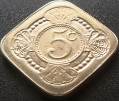 Moneda COMEMORATIVA RARA 5 CENTI - OLANDA 1948 - 1980 *cod 3071 foto