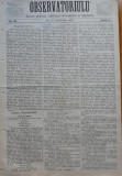 Ziarul Observatorul ; Politic , national si literar , an 1 ,nr. 56 , Sibiu ,1878