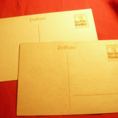 2 Carti Postale cu Marca Fixa de 7 1/2 pf Germania, una cu supratipar deplasat