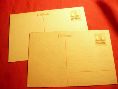 2 Carti Postale cu Marca Fixa de 7 1/2 pf Germania, una cu supratipar deplasat foto