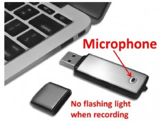 Microfon Spion tip memory stick, 8GB memorie foto