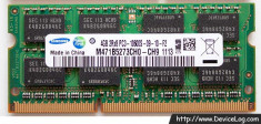 Memorie ram laptop Sodimm SAMSUNG 4Gb DDR3 1333Mhz PC3-10600S 1.5V foto