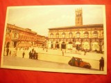 Ilustrata Bolonia - Piata Vitorio Em. si Palatul Podesta , interbelica,Italia