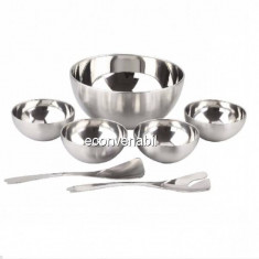 Set servire salata inox DeKassa DK3003 7 piese foto