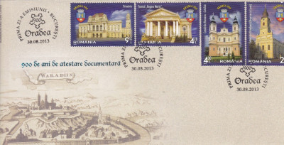 ROMANIA 2013 LP 1991 ORADEA - 900 ANI ATESTARE DOCUMENTARA FDC foto