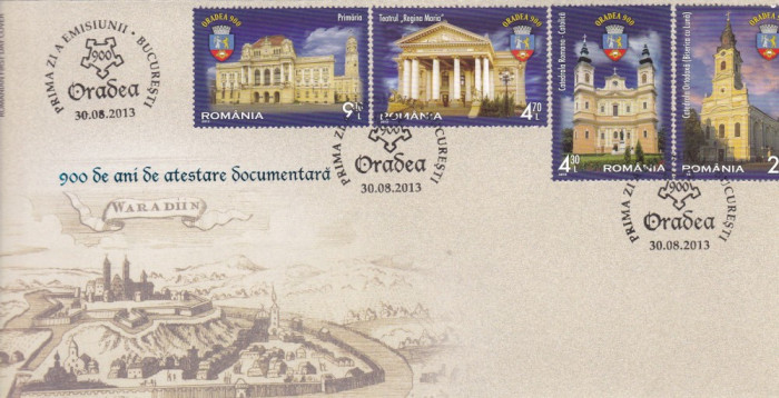 ROMANIA 2013 LP 1991 ORADEA - 900 ANI ATESTARE DOCUMENTARA FDC