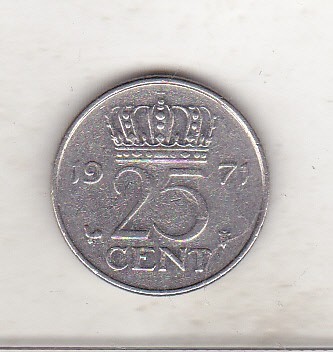 bnk mnd Olanda 25 cent 1971