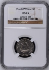 25 BANI 1966 MS 65 GRADATA NGC - MONEDA DE COLECTIE foto
