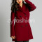 Trench Bordo Military cu Buzunare