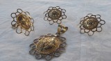 Argint SET MEDALION INEL CERCEI aurit UNIC manopera EXCEPTIONALA superb SPLENDID