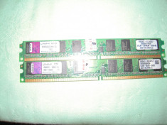 KIT de memorii DDR II, KINGSTON KVR800D2N5/1G 2 bucati, stare foarte buna foto